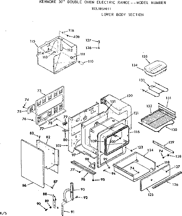 Kenmore 1039858011 lower body section diagram