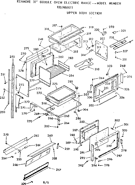 Kenmore 1039858011 upper body section diagram