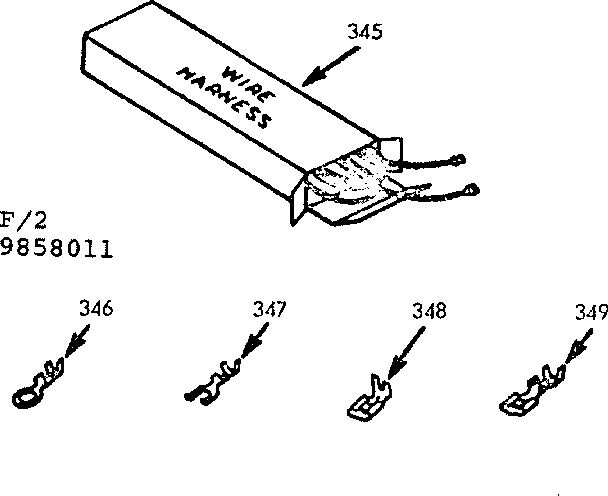 Kenmore 1039858011 wire harness and components diagram