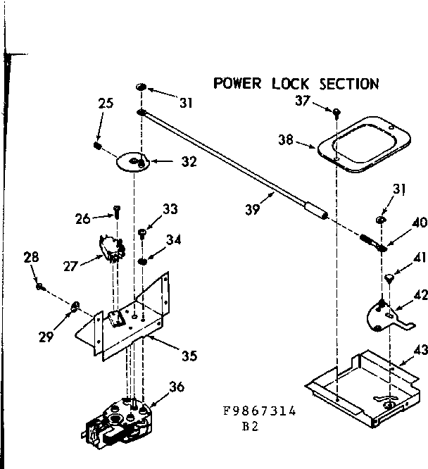 Kenmore 1039867344 power lock section diagram