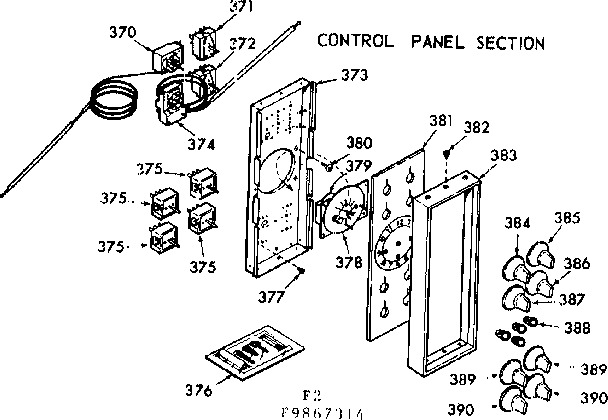 Kenmore 1039867344 control panel section diagram
