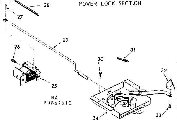 Kenmore 1039867620 power lock section diagram