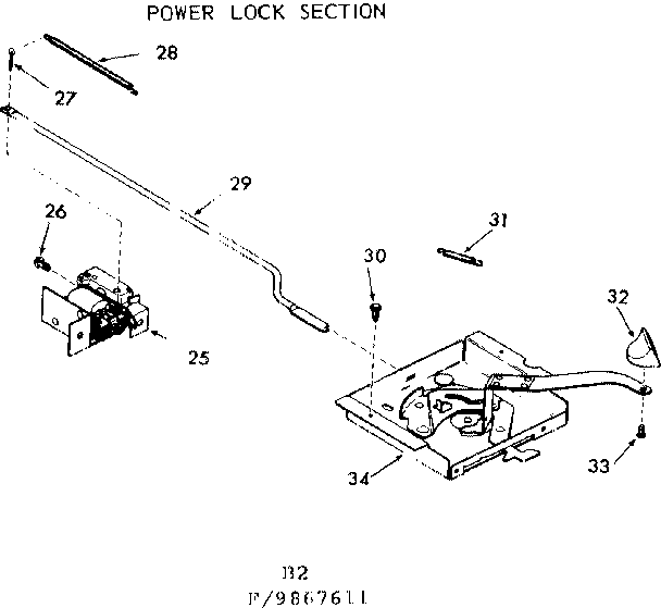 Kenmore 1039867611 power lock section diagram