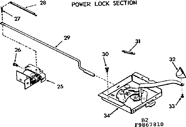 Kenmore 1039867810 power lock section diagram