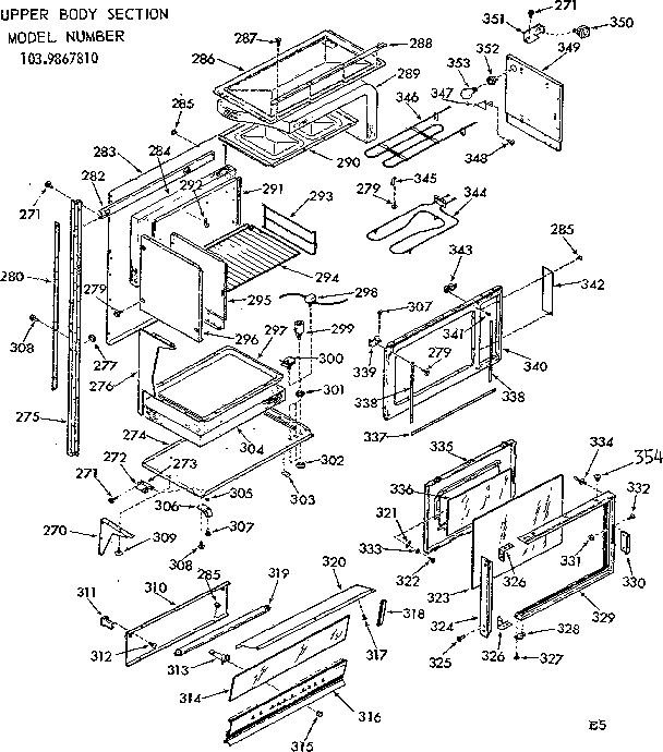 Kenmore 1039867810 upper body section diagram