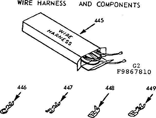 Kenmore 1039867810 wire harness & components diagram