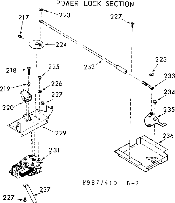 Kenmore 1039877420 power lock section diagram