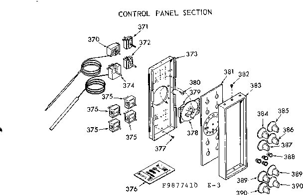 Kenmore 1039877420 control panel section diagram