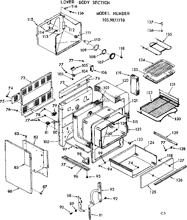 Kenmore 1039877710 body section diagram