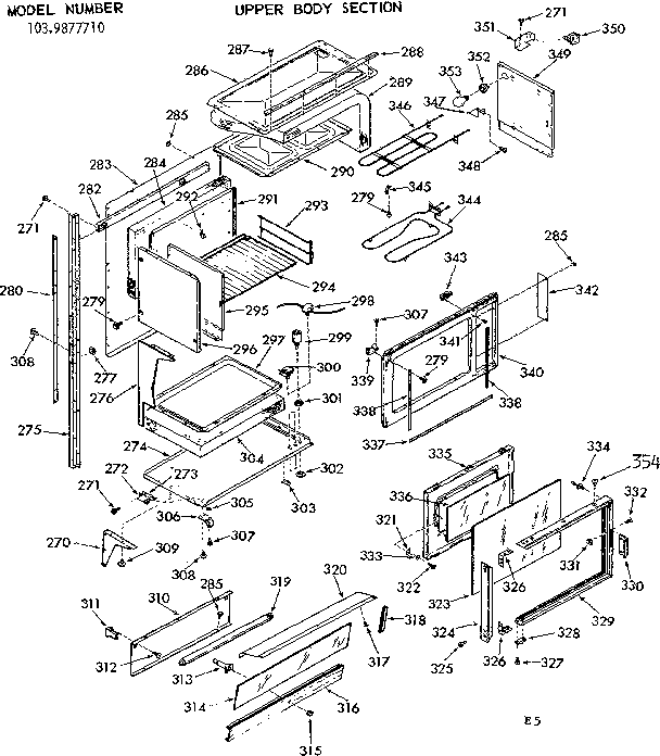 Kenmore 1039877710 upper body section diagram