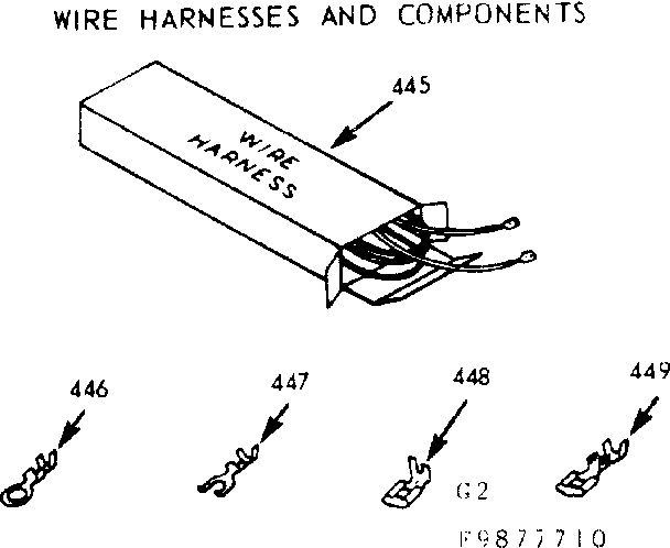 Kenmore 1039877710 wire harness and components diagram