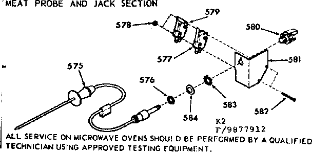 Kenmore 1039877912 meat probe and jack section diagram
