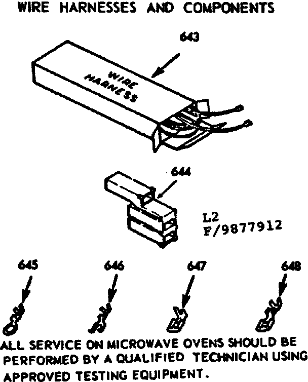 Kenmore 1039877912 wire harness and components diagram