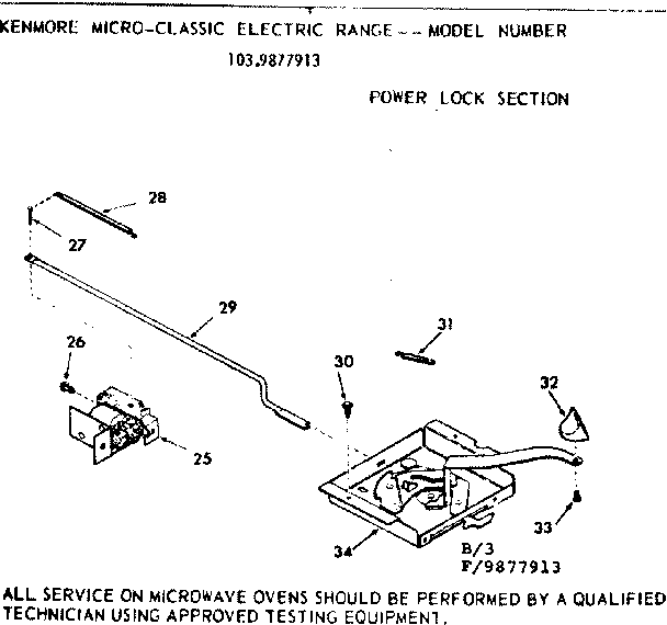 Kenmore 1039877913 power lock section diagram