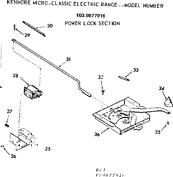 Kenmore 1039877916 power lock section diagram