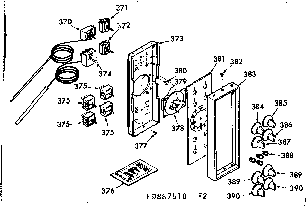 Kenmore 1039887520 control panel section diagram