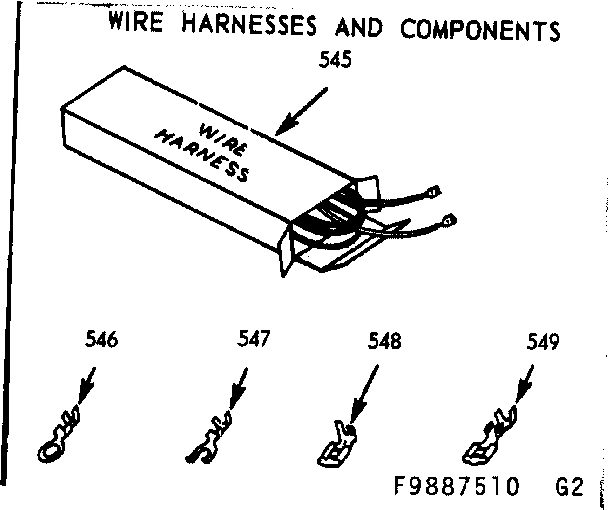Kenmore 1039887520 wire harnesses and components diagram