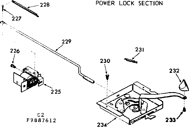 Kenmore 1039887612 power lock section diagram