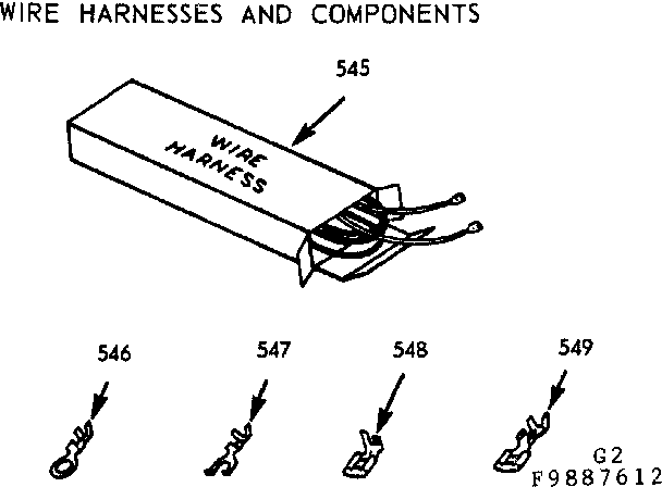 Kenmore 1039887612 wire harness and components diagram