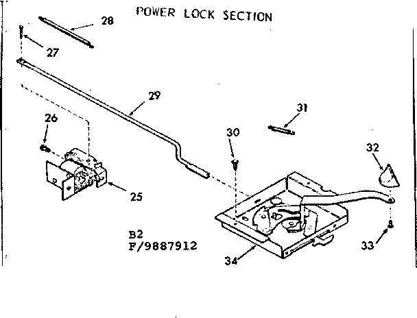Kenmore 1039887912 power lock section diagram