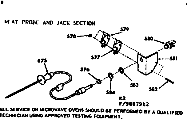Kenmore 1039887912 meat probe and jack section diagram