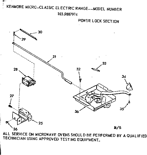 Kenmore 1039887914 power lock section diagram