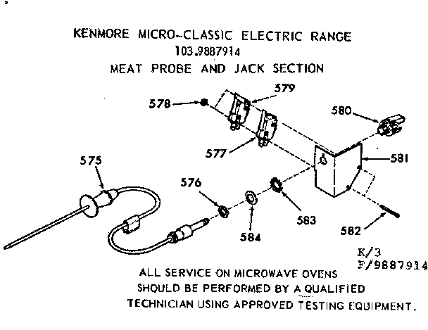 Kenmore 1039887914 meat probe and jack section diagram