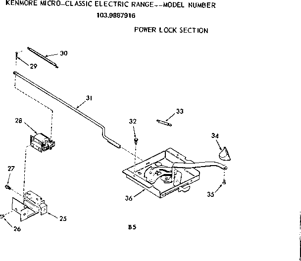 Kenmore 1039887916 power lock section diagram
