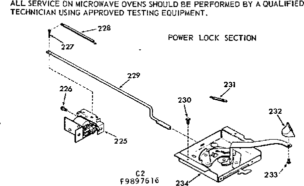 Kenmore 1039897616 power lock section diagram