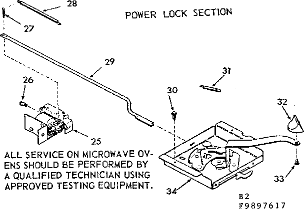 Kenmore 1039897617 power lock section diagram