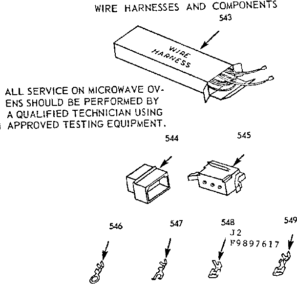 Kenmore 1039897617 wire harness and components diagram