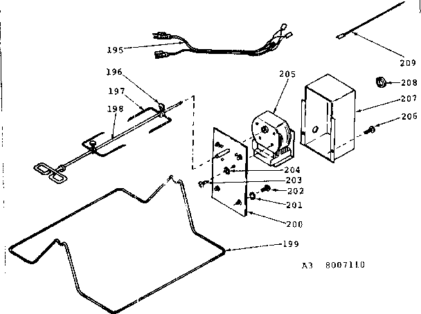 Kenmore 1039737160 optional rotisserie diagram