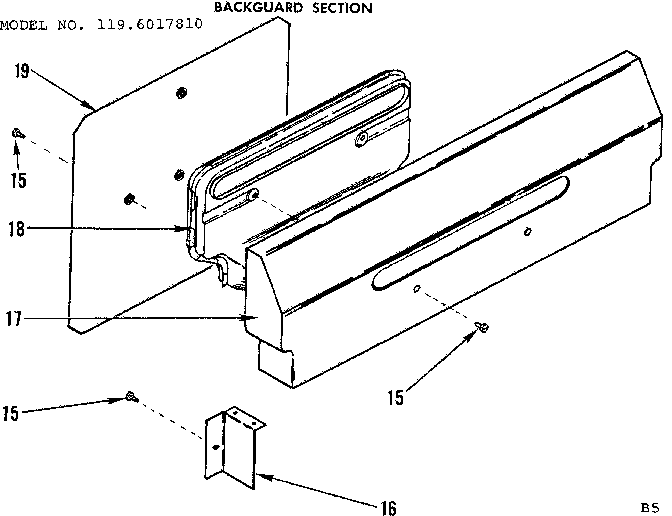 Kenmore 1196017810 backguard section diagram