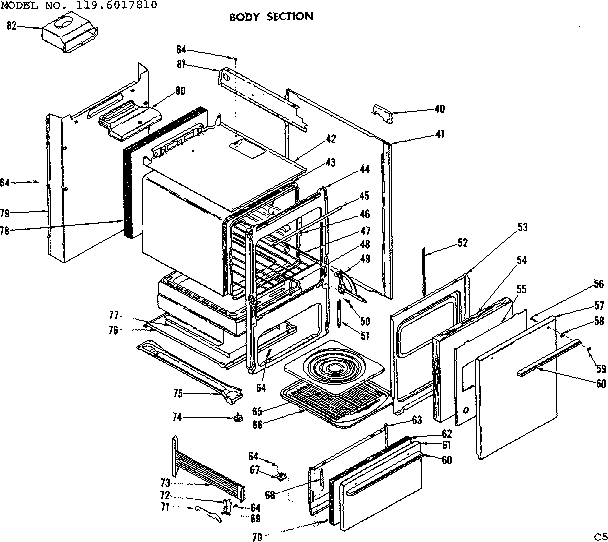 Kenmore 1196017810 body section diagram