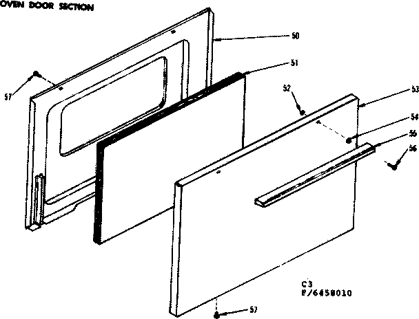 Kenmore 1196468010 oven door section diagram