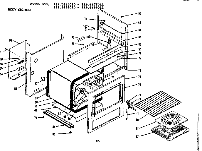 Kenmore 1196478010 body section diagram
