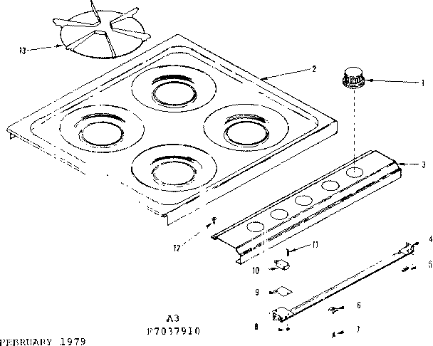 Kenmore 1197037911 main top section diagram