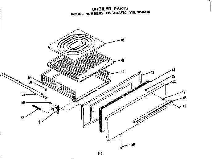 Kenmore 1197048310 broiler parts diagram