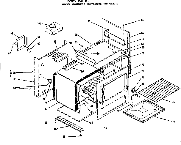 Kenmore 1197048310 body parts diagram