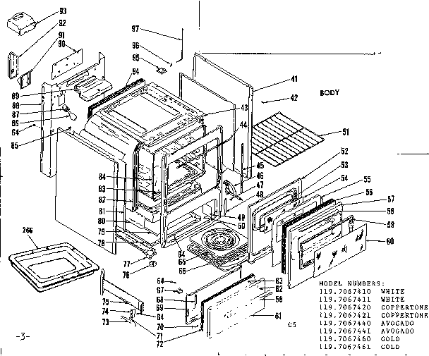 Kenmore 1197067441 body diagram