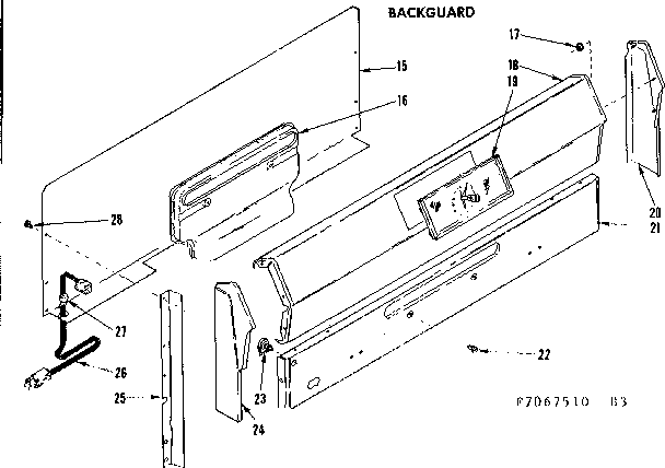 Kenmore 1197067540 backguard diagram