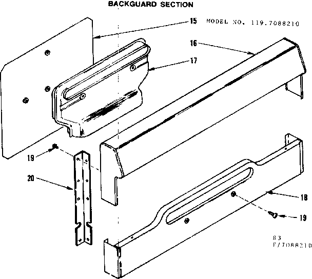 Kenmore 1197088210 backguard section diagram
