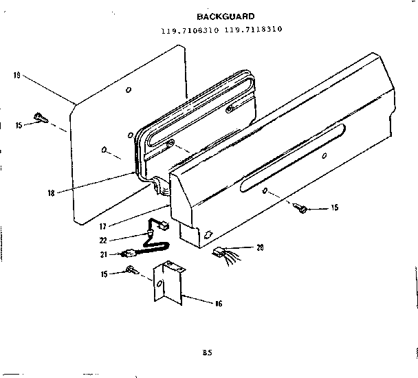 Kenmore 1197108310 backguard diagram
