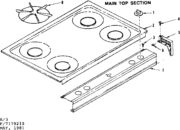 Kenmore 1197178210 maintop section diagram