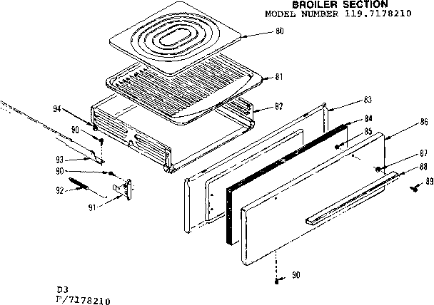 Kenmore 1197178210 broiler section diagram