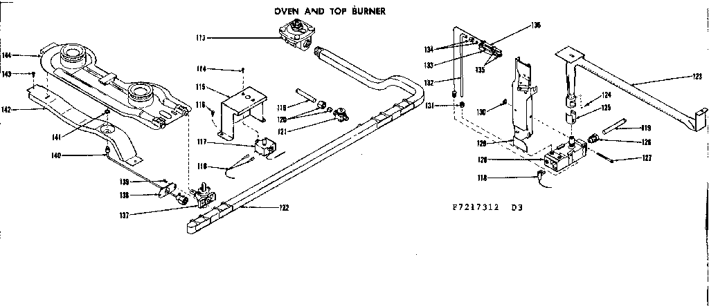 Kenmore 1197217312 oven and top burner diagram
