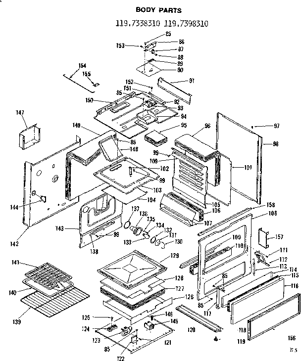 Kenmore 1197338310 body parts diagram