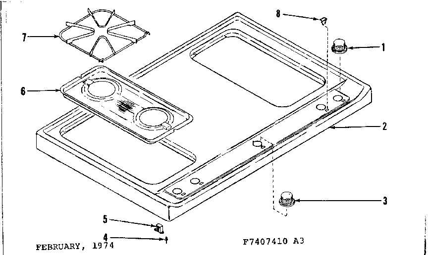 Kenmore 1197407420 main top diagram
