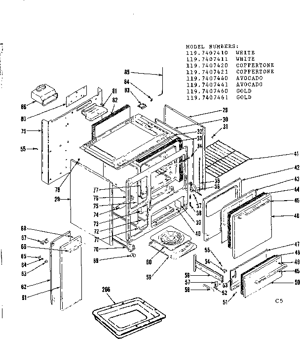 Kenmore 1197407420 body diagram