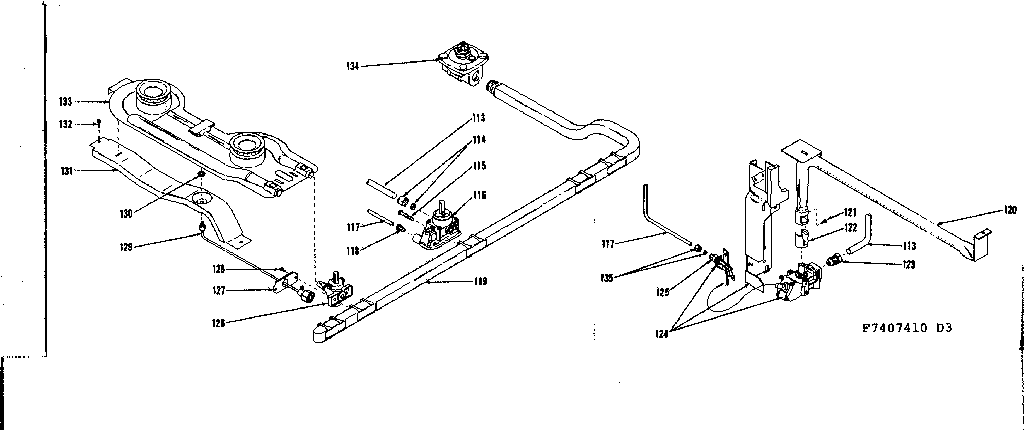 Kenmore 1197407420 oven and top burner diagram